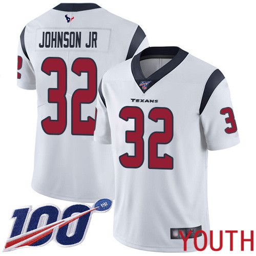 Houston Texans Limited White Youth Lonnie Johnson Road Jersey NFL Football 32 100th Season Vapor Untouchable